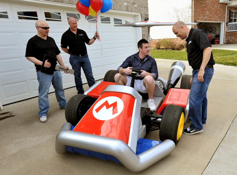 Illustration for article titled Even Banana Peels Can't Stop This Real-Life Mario Kart